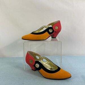 Escada Vintage Color Block Low Heel